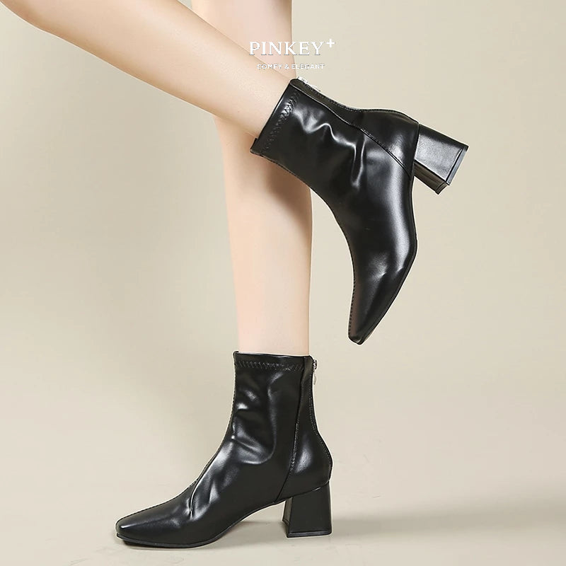 PINKEY P026 Ankle Boot — Block Heel 6cm