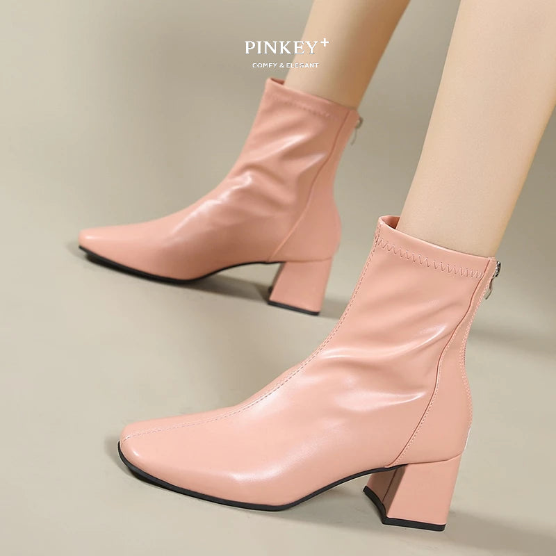 PINKEY P026 Ankle Boot — Block Heel 6cm