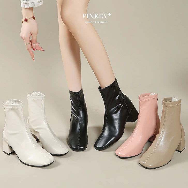 PINKEY P026 Ankle Boot — Block Heel 6cm
