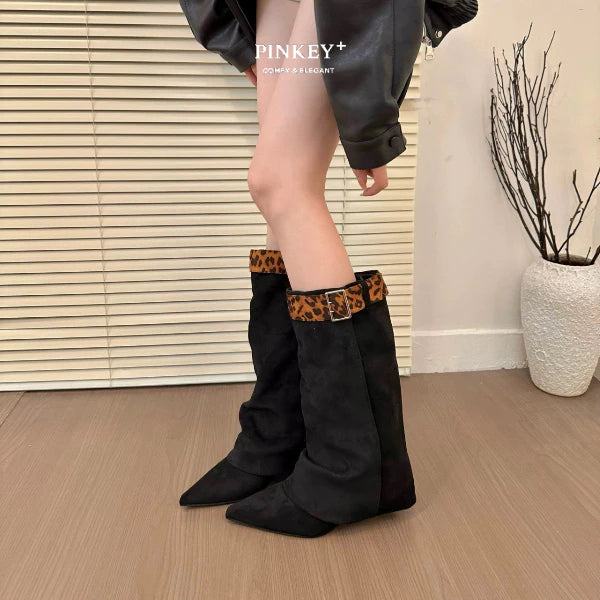PINKEY P433 Long Boots — Block Heel 6cm