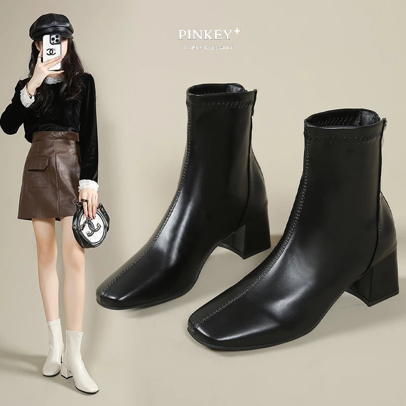 PINKEY P026 Ankle Boot — Block Heel 6cm