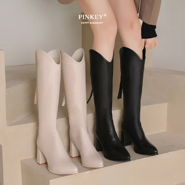 PINKEY P102 Long Boots Wanita Flat – Minimal Korea Style