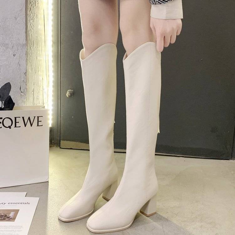 PINKEY P102 Long Boots Wanita Flat – Minimal Korea Style