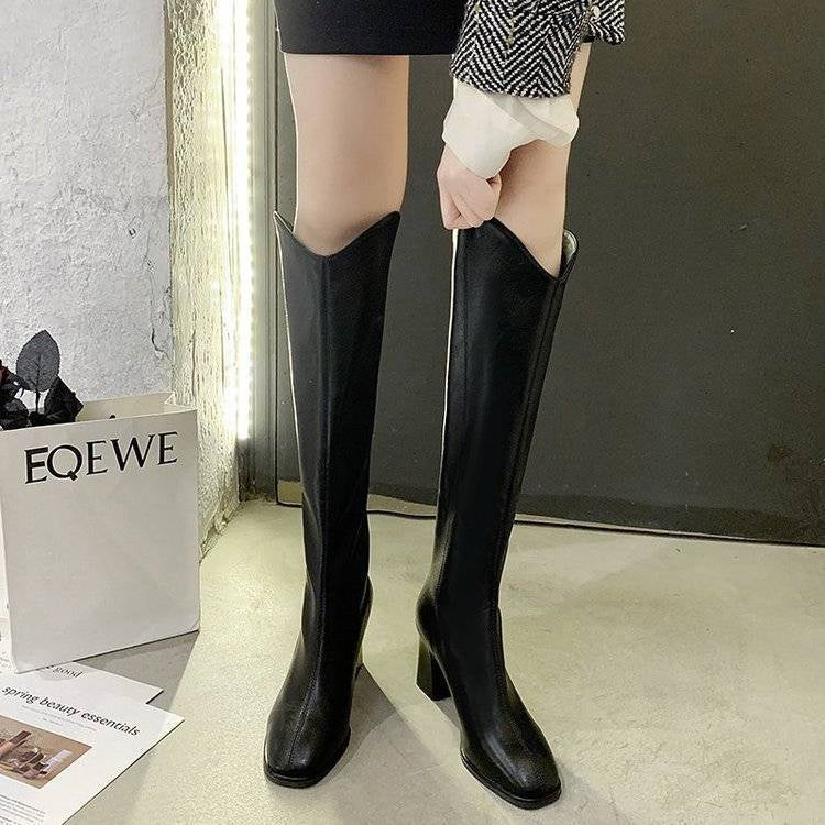 PINKEY P102 Long Boots Wanita Flat – Minimal Korea Style