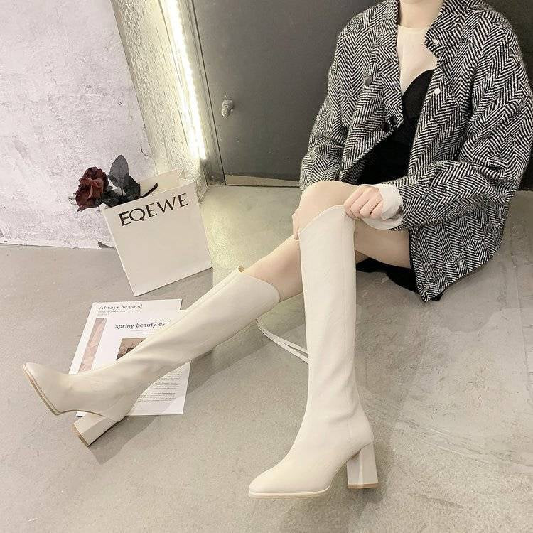 PINKEY P102 Long Boots Wanita Flat – Minimal Korea Style