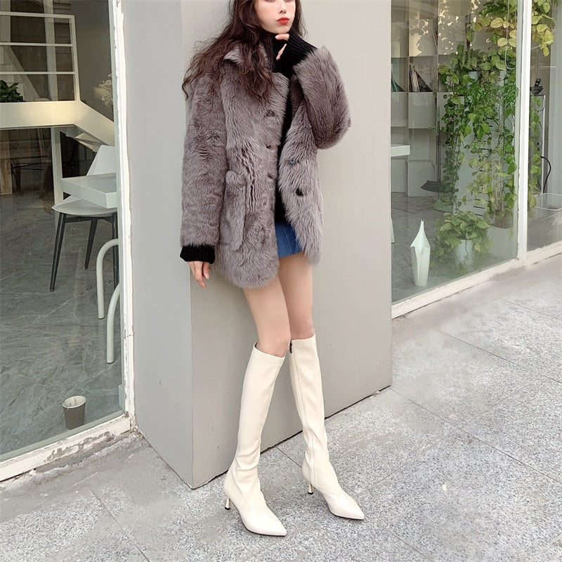 PINKEY P126 Long Boots Wanita Korea Style – Knee High Kulit